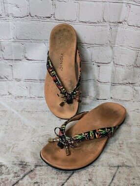 Vionic Bella Tropical Strap Toe Post Orthopedic Sandals 9